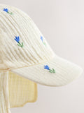Legionnaire hat in cream and blue floral print - British product