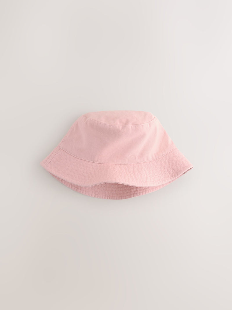 Pink cotton bucket hat for children, British product