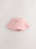 Pink cotton bucket hat for children, British product