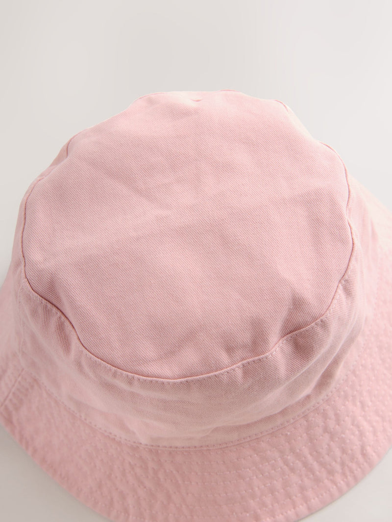 Pink cotton bucket hat for children, British product