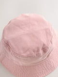 Pink cotton bucket hat for children, British product
