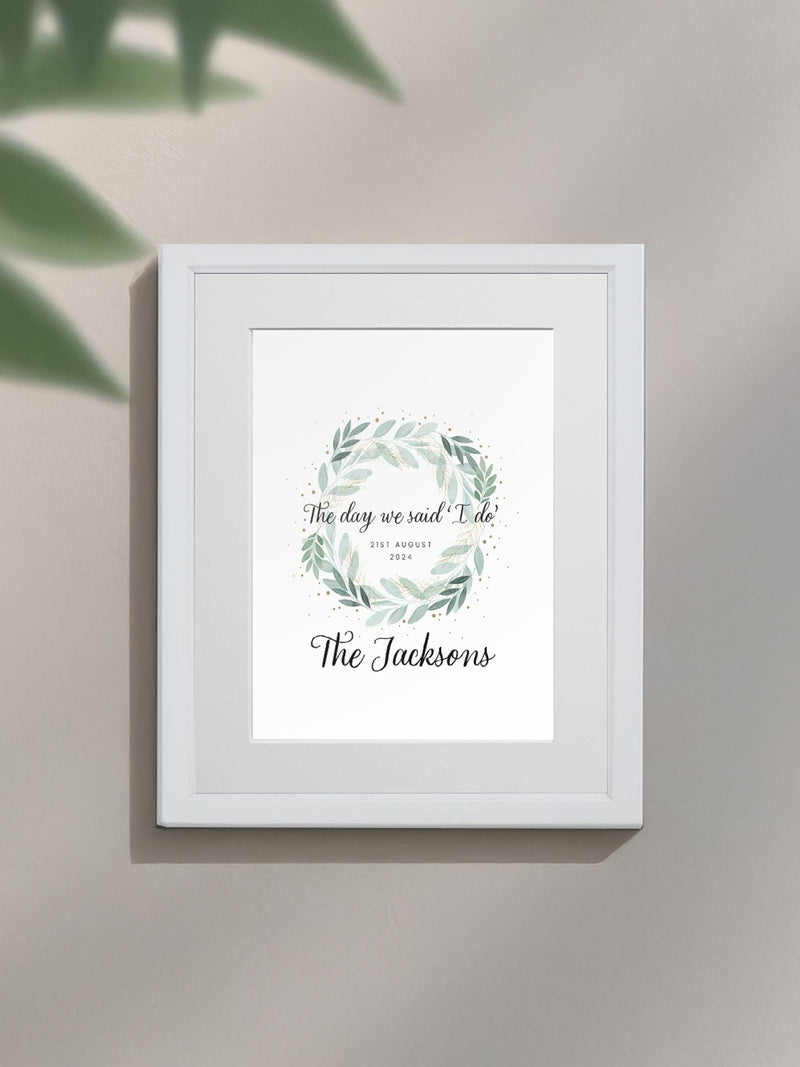 Jonnys Sister Personalised Anniversary I Do Framed Print 12x10 inches, imported from the UK