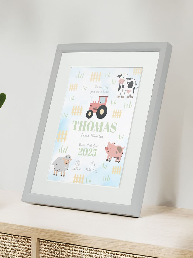 Jonnys Sister personalised farmyard framed print 12 x 10 inches, imported from the UK