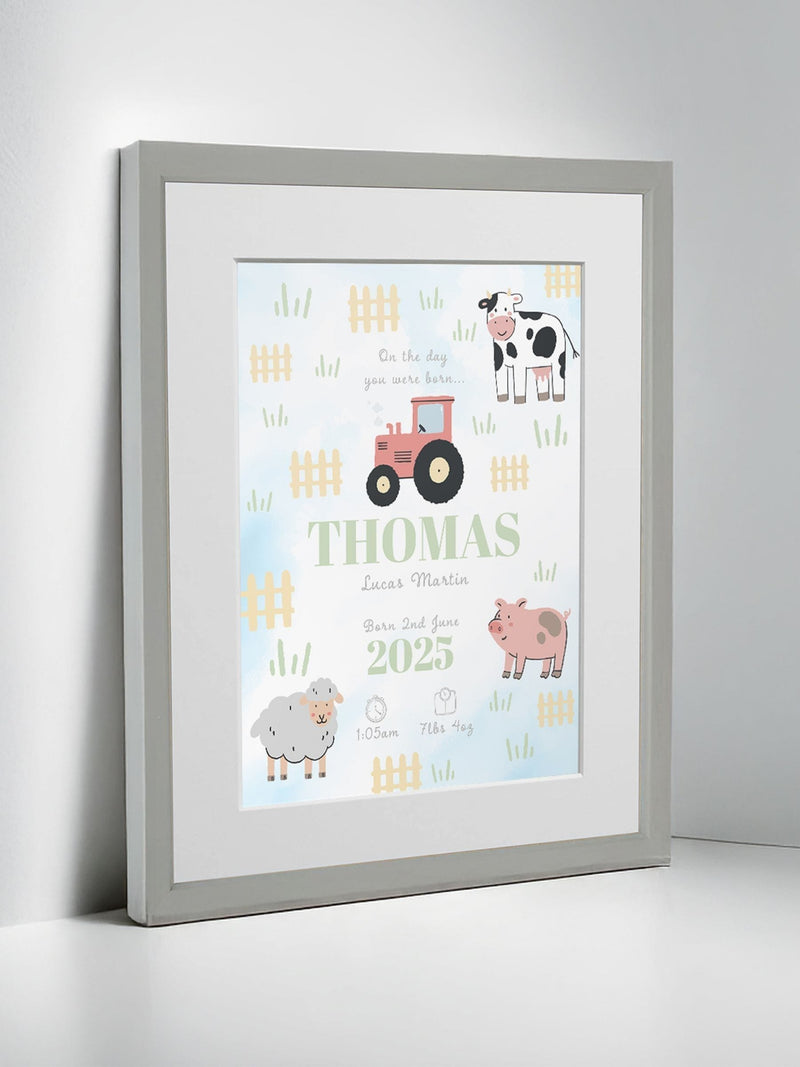 Jonnys Sister personalised farmyard framed print 12 x 10 inches, imported from the UK