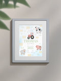 Jonnys Sister personalised farmyard framed print 12 x 10 inches, imported from the UK