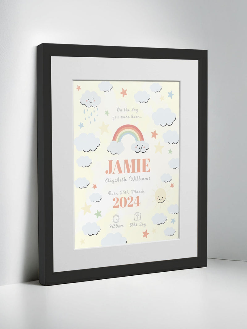 Jonnys Sister personalised rainbow framed print 12x10 inches imported from the UK