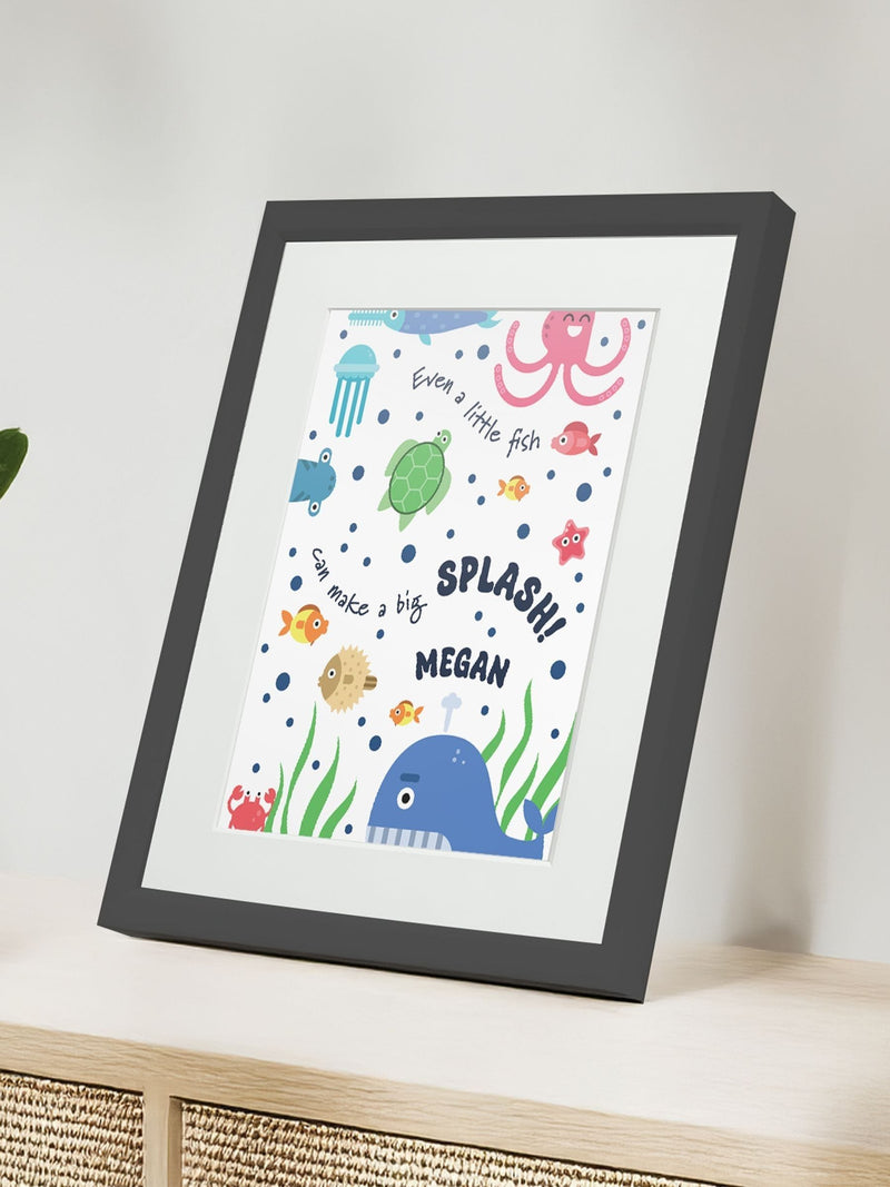 Jonnys Sister personalised under the sea framed print 12x10 inches (British brand)