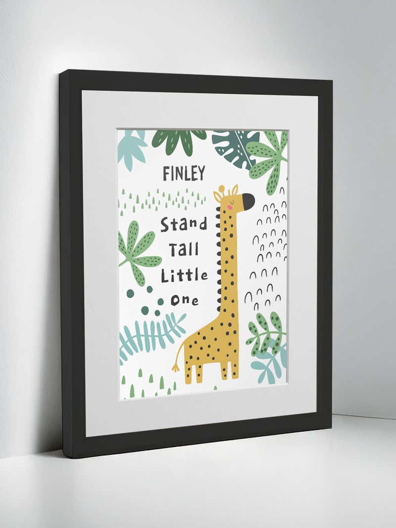 Jonnys Sister personalised giraffe framed print 12 x 10 inches, imported from the UK