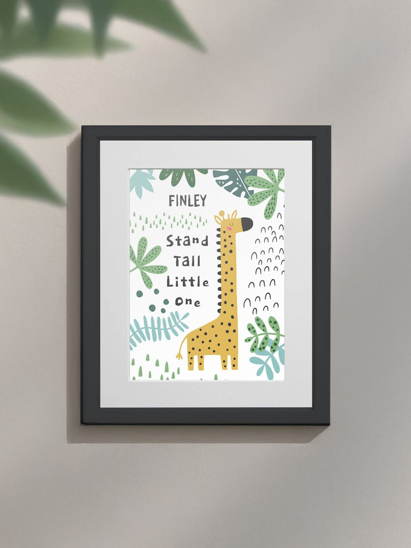 Jonnys Sister personalised giraffe framed print 12 x 10 inches, imported from the UK