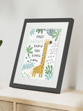Jonnys Sister personalised giraffe framed print 12 x 10 inches, imported from the UK