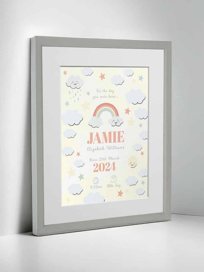Jonnys Sister personalised rainbow framed print 12x10 inches, imported from the UK