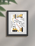 Jonnys Sister Personalised Construction Themed Framed Print 12x10 inches, imported from the UK