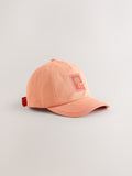 Children's orange baseball cap with scarf bow back (British brand)