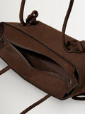 Hereu Studio brown Fleca Nobuck baguette shoulder bag 36cm, imported from the UK