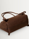 Hereu Studio brown Fleca Nobuck baguette shoulder bag 36cm, imported from the UK