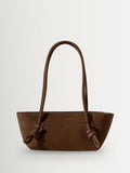 Hereu Studio brown Fleca Nobuck baguette shoulder bag 36cm, imported from the UK