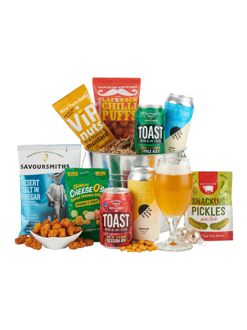 Spicers of Hythe beer and snacks bucket (British brand)