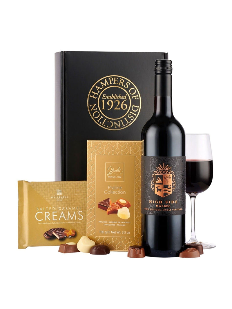 Spicers of Hythe Malbec wine and chocolate gift box (British brand)