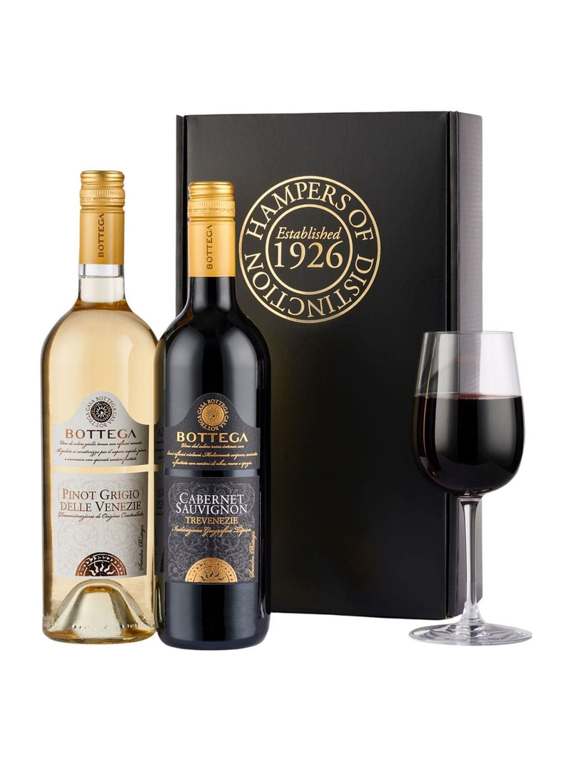 Spicers of Hythe black Italian wine duo with two 75cl bottles (British brand)