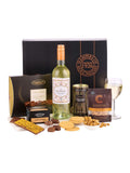 Spicers of Hythe celebration gift box with white wine and treats (British brand)