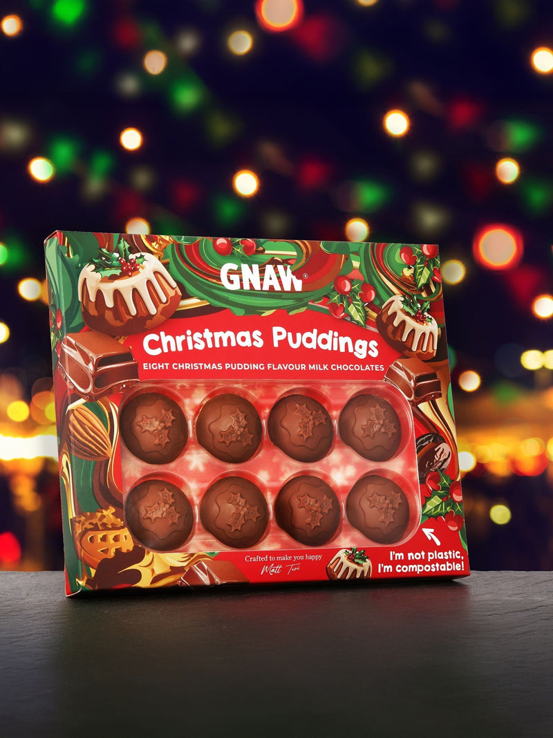 GNAW Mini Christmas Pudding Chocolate Gift Set, UK version
