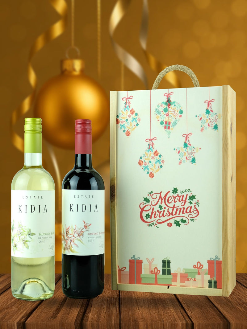 LeBonVin Festive Christmas Gift Box with Chilean Wine Duo