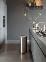 Next Brabantia Matt Steel Fingerprint Proof NewIcon Pedal Bin 30L- Buy online at McGrocer
