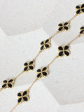 Inicio Gold Tone Jet Enamel Clover Bracelet, UK version