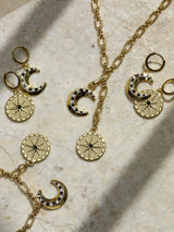 Inicio Gold Tone Celestial Moon Charm Hoop Earrings Fashion Jewellery