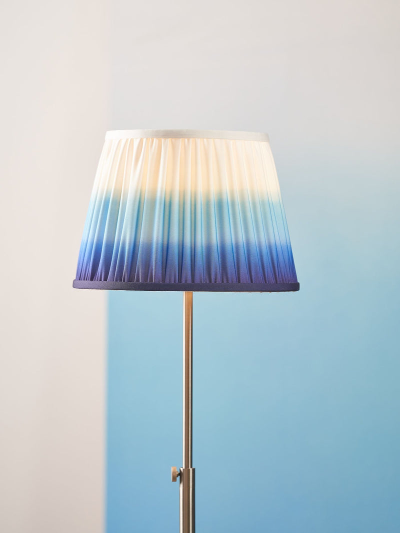 Designers Guild 14 inch cobalt Savoie pleated lampshade - British product