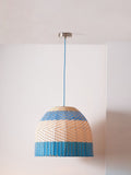 Designers Guild cobalt brera rattan ceiling pendant, imported from the UK