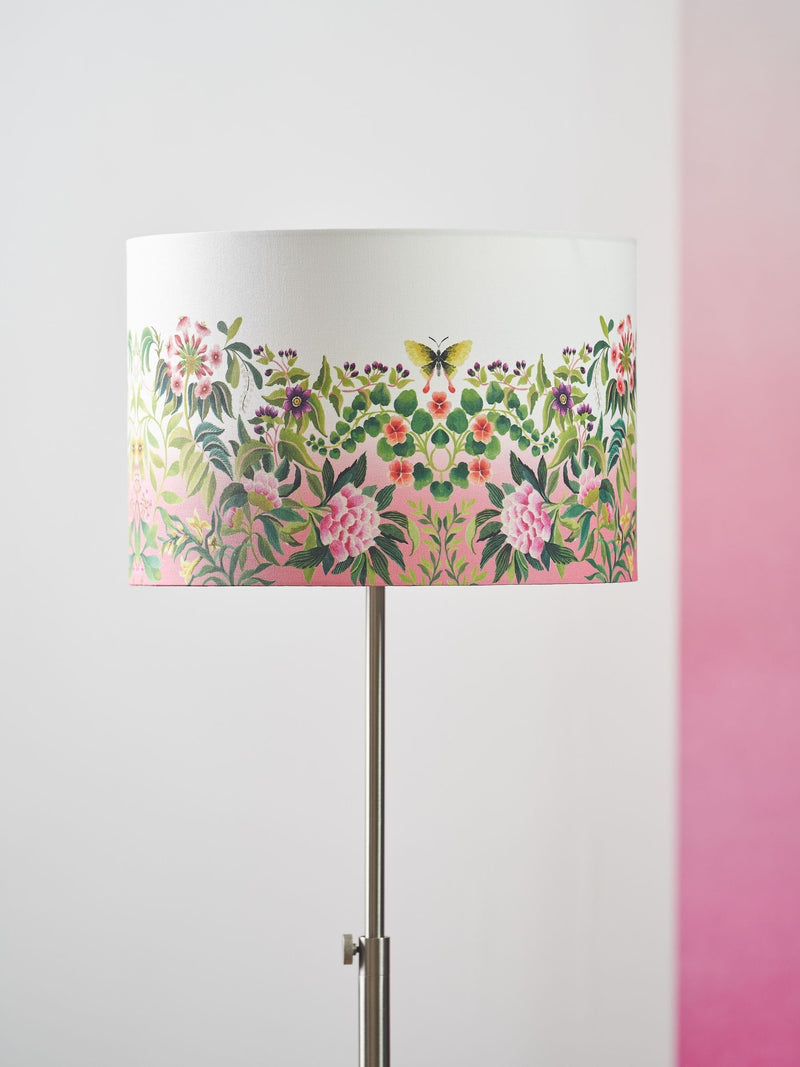 Designers Guild Fuchsia Ikebana drum shade, imported from the UK
