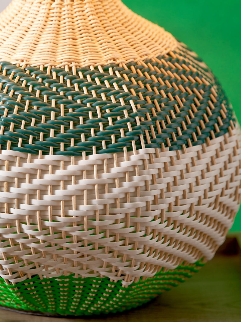 Designers Guild emerald brera rattan table lamp 67cm, imported from the UK