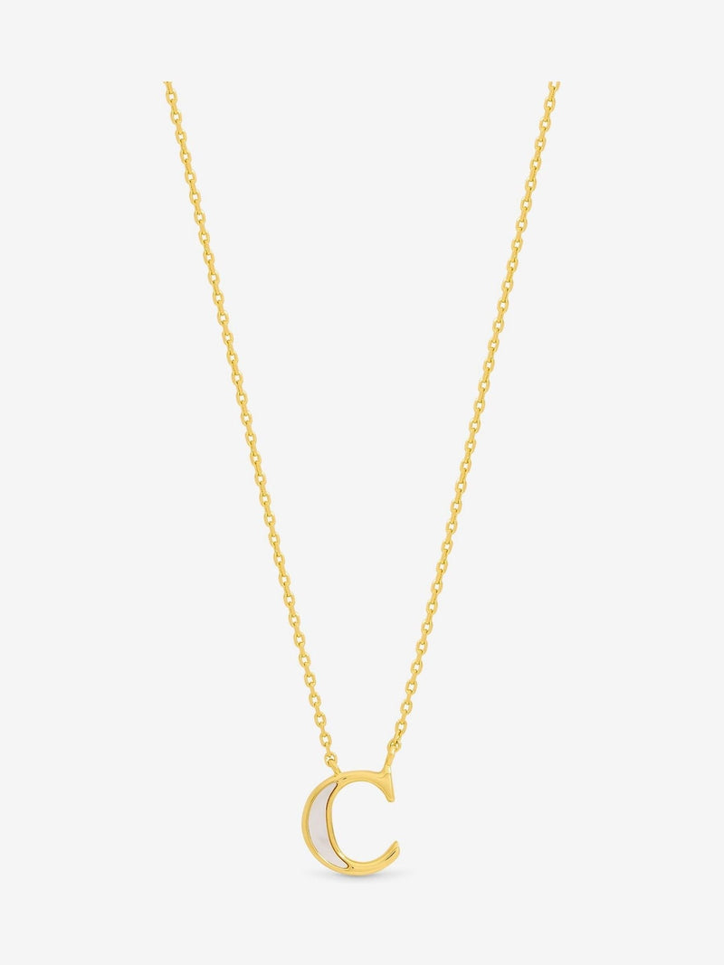 Inicio gold-plated mother of pearl C pendant necklace, UK version