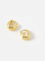 Next Oliver Bonas Ciara Gold Plated Textured Huggie Earrings- Buy online at McGrocer