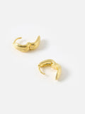 Oliver Bonas Ciara gold plated textured huggie earrings, imported from the UK