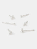 Accessorize sterling silver ball stud earrings, 3-pack - British product