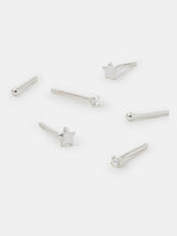 Next Accessorize 925 Sterling Silver 3-Pack Star Stud Earrings- Buy online at McGrocer