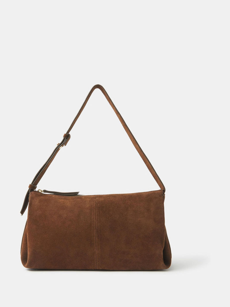 Accessorize brown suede shoulder bag, imported from the UK
