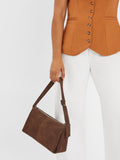 Accessorize brown suede shoulder bag, imported from the UK