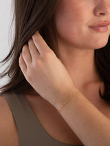 Next Beaverbrooks Gold Heart Chain Bracelet Yellow Gold Plated 18.5cm- Buy online at McGrocer