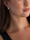 Beaverbrooks sterling silver cubic zirconia huggie hoop earrings 14mm - British product