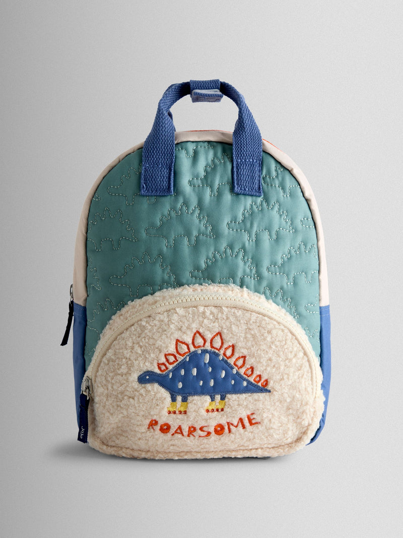 JoJo Maman Bébé green dino quilted backpack, imported from the UK