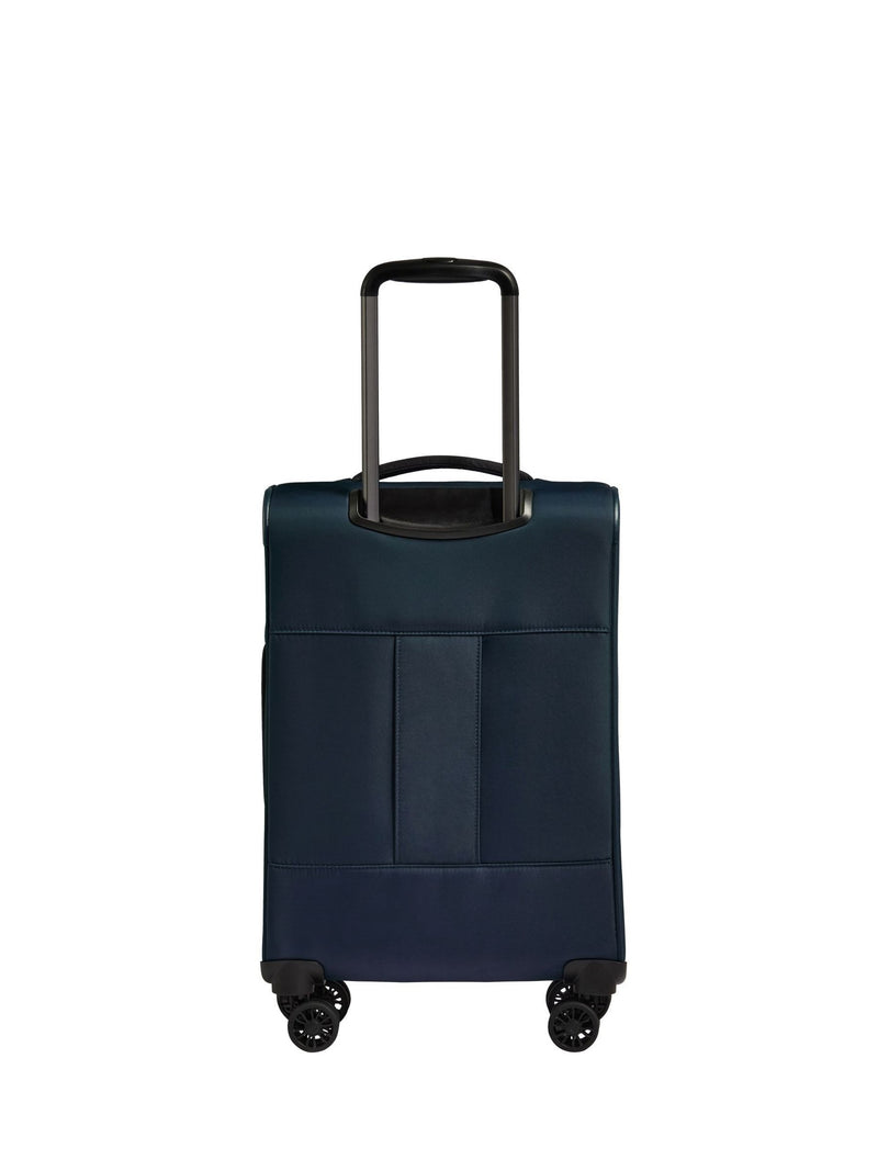 Antler Blue Soft Stripe cabin suitcase, imported from the UK