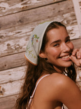 Next Cream Floral Cross-stitch Detail Triangle Headscarf- Buy online at McGrocer