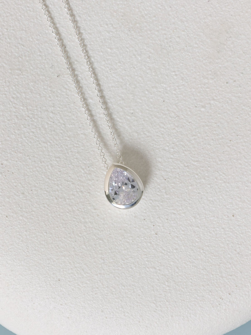 Simply Silver cubic zirconia pear pendant sterling silver (British brand)