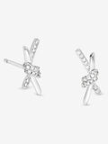 Simply Silver polished and pave love knot stud earrings (British brand)