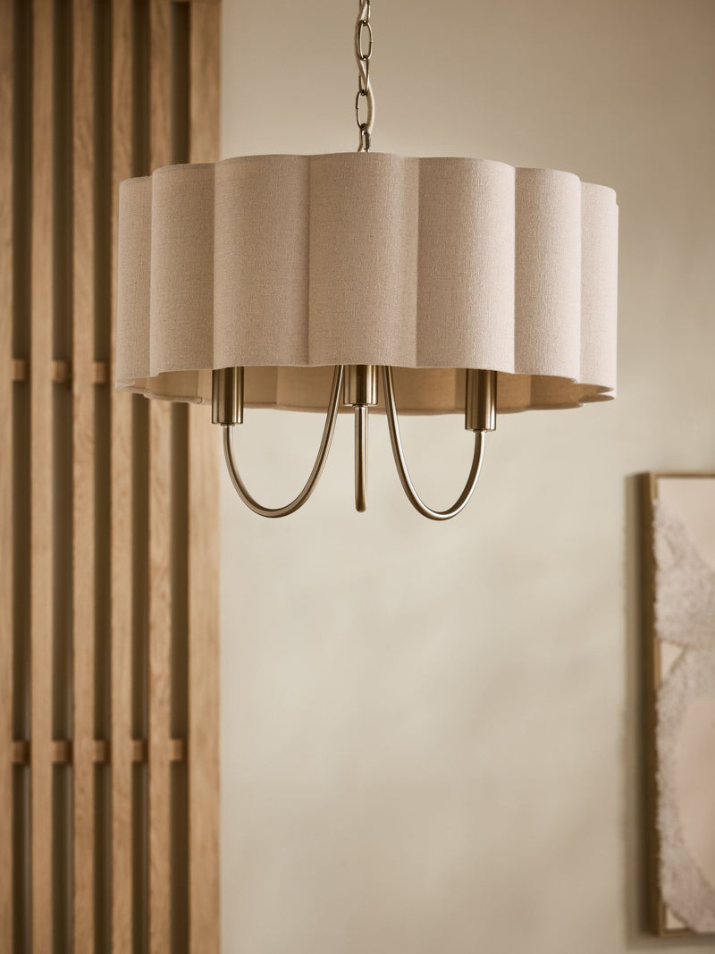 Natural Larson 3 light chandelier - British product