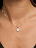 Sterling Silver 925 Cubic Zirconia and Mother of Pearl Clover Pendant