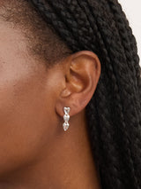 Next Simply Silver Polished Triple Heart Drop Earrings 925 Sterling Silver 7mm x 21mm- Buy online at McGrocer